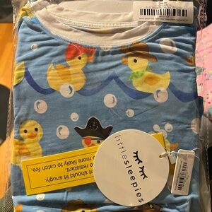 Little Sleepies Blue Pajama Set with Duck Pattern